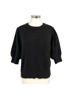 Margeaux & Ellie Black Puff Sleeve Sweater Short Sleeve Size Large NWT